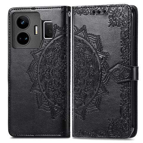 Custodia Portafoglio In Pelle Fantasia Modello Cover con Supporto per Realme GT3 5G Nero