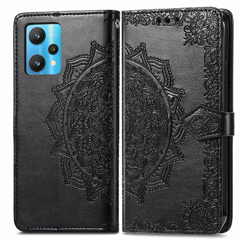 Custodia Portafoglio In Pelle Fantasia Modello Cover con Supporto per Realme Narzo 50 Pro 5G Nero