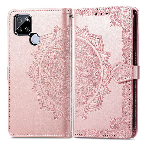 Custodia Portafoglio In Pelle Fantasia Modello Cover con Supporto per Realme Q2i 5G Oro Rosa