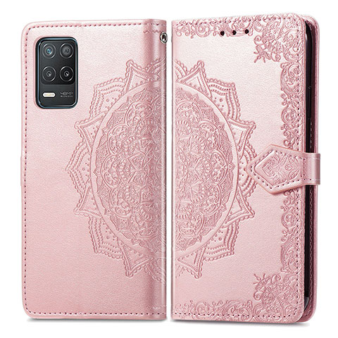 Custodia Portafoglio In Pelle Fantasia Modello Cover con Supporto per Realme Q3 5G Oro Rosa