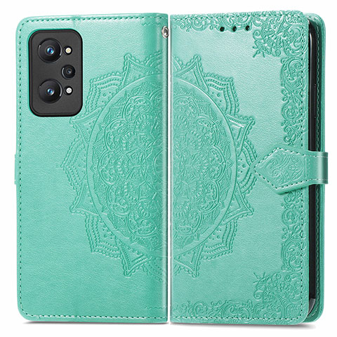 Custodia Portafoglio In Pelle Fantasia Modello Cover con Supporto per Realme Q5 Pro 5G Verde