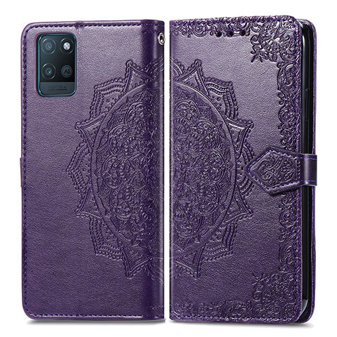 Custodia Portafoglio In Pelle Fantasia Modello Cover con Supporto per Realme V11s 5G Viola