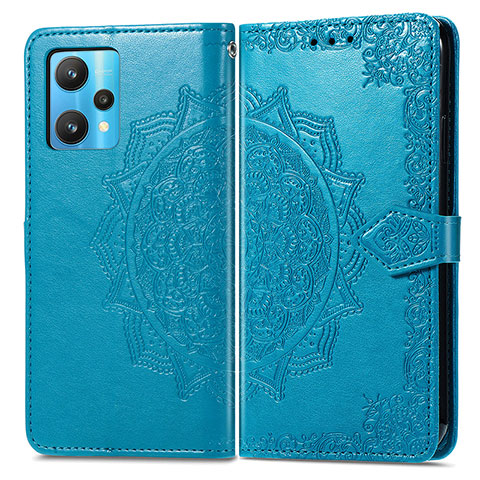 Custodia Portafoglio In Pelle Fantasia Modello Cover con Supporto per Realme V25 5G Blu