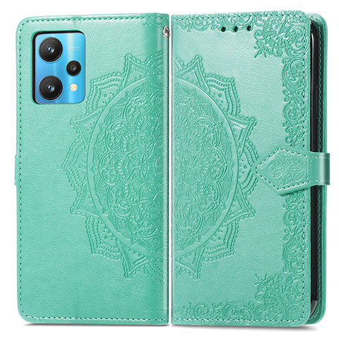 Custodia Portafoglio In Pelle Fantasia Modello Cover con Supporto per Realme V25 5G Verde