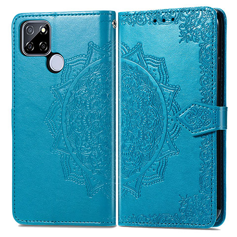 Custodia Portafoglio In Pelle Fantasia Modello Cover con Supporto per Realme V3 5G Blu