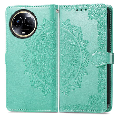 Custodia Portafoglio In Pelle Fantasia Modello Cover con Supporto per Realme V50 5G Verde