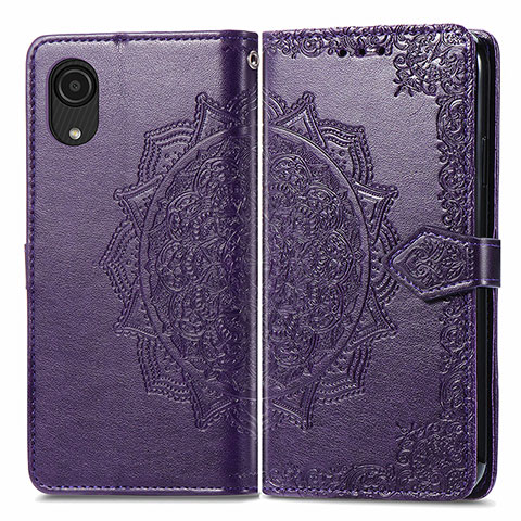 Custodia Portafoglio In Pelle Fantasia Modello Cover con Supporto per Samsung Galaxy A03 Core Viola