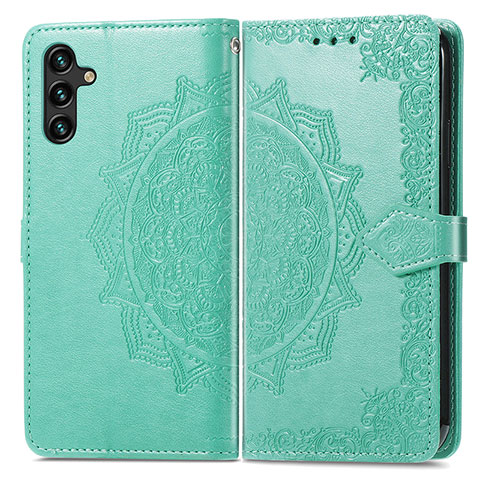 Custodia Portafoglio In Pelle Fantasia Modello Cover con Supporto per Samsung Galaxy A04s Verde