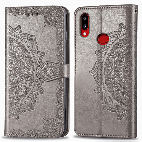 Custodia Portafoglio In Pelle Fantasia Modello Cover con Supporto per Samsung Galaxy A10s Grigio