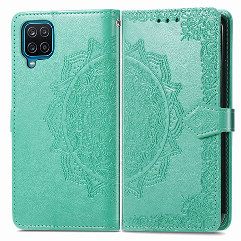 Custodia Portafoglio In Pelle Fantasia Modello Cover con Supporto per Samsung Galaxy A12 5G Verde