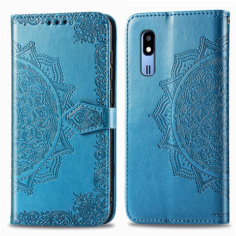 Custodia Portafoglio In Pelle Fantasia Modello Cover con Supporto per Samsung Galaxy A2 Core A260F A260G Blu