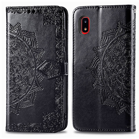 Custodia Portafoglio In Pelle Fantasia Modello Cover con Supporto per Samsung Galaxy A20 SC-02M SCV46 Nero