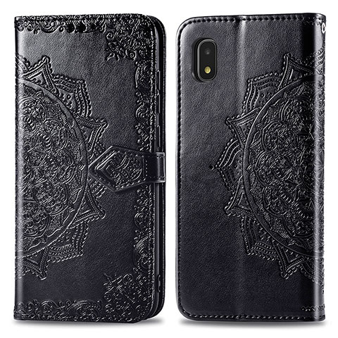 Custodia Portafoglio In Pelle Fantasia Modello Cover con Supporto per Samsung Galaxy A21 SC-42A Nero