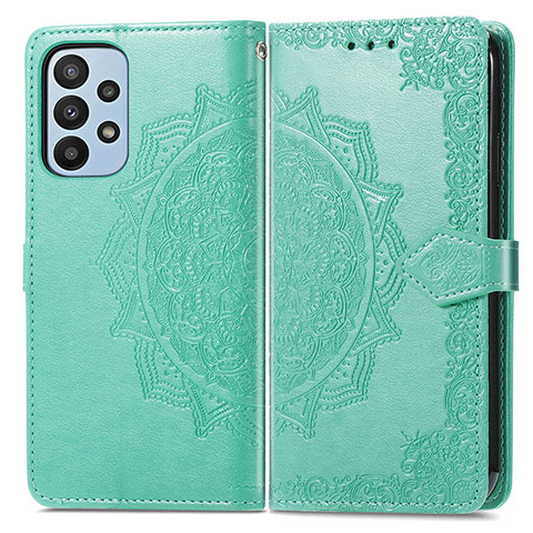 Custodia Portafoglio In Pelle Fantasia Modello Cover con Supporto per Samsung Galaxy A23 4G Verde