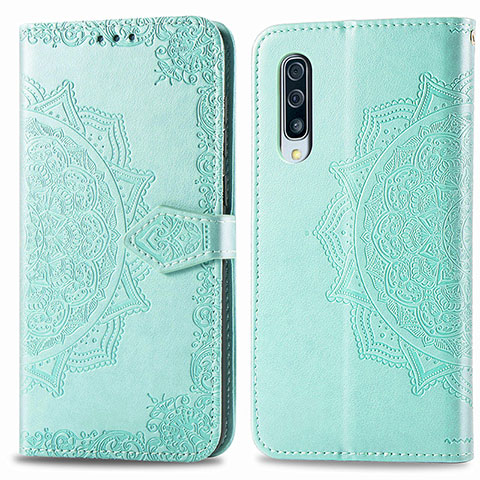 Custodia Portafoglio In Pelle Fantasia Modello Cover con Supporto per Samsung Galaxy A30S Verde