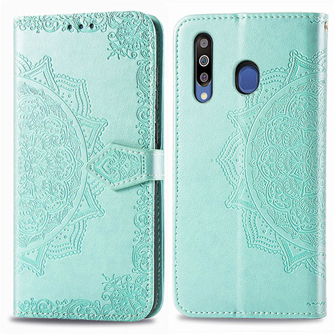 Custodia Portafoglio In Pelle Fantasia Modello Cover con Supporto per Samsung Galaxy A40s Verde