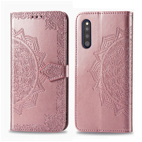 Custodia Portafoglio In Pelle Fantasia Modello Cover con Supporto per Samsung Galaxy A41 SC-41A Oro Rosa