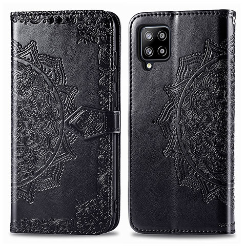 Custodia Portafoglio In Pelle Fantasia Modello Cover con Supporto per Samsung Galaxy A42 5G Nero