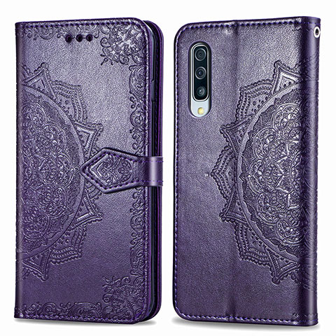 Custodia Portafoglio In Pelle Fantasia Modello Cover con Supporto per Samsung Galaxy A50 Viola