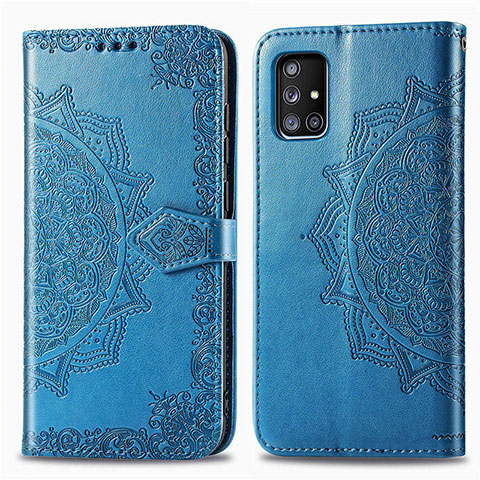 Custodia Portafoglio In Pelle Fantasia Modello Cover con Supporto per Samsung Galaxy A71 5G Blu