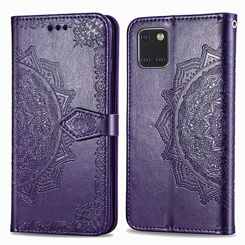 Custodia Portafoglio In Pelle Fantasia Modello Cover con Supporto per Samsung Galaxy A81 Viola