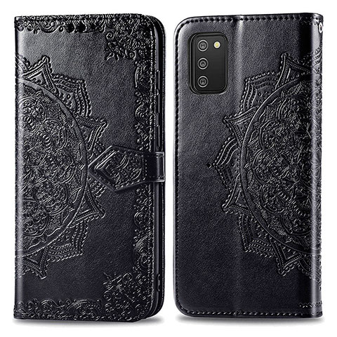 Custodia Portafoglio In Pelle Fantasia Modello Cover con Supporto per Samsung Galaxy F02S SM-E025F Nero