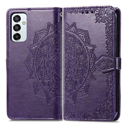 Custodia Portafoglio In Pelle Fantasia Modello Cover con Supporto per Samsung Galaxy F23 5G Viola