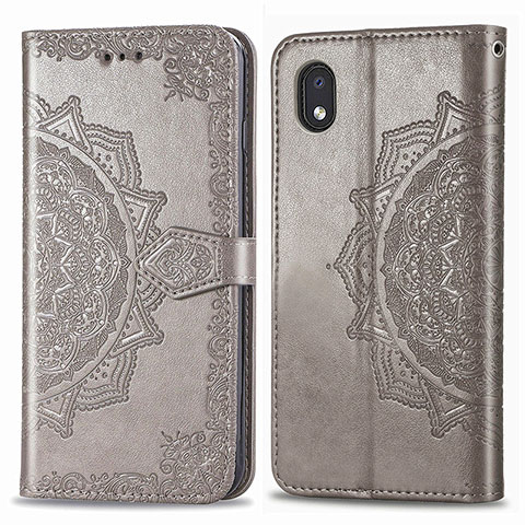 Custodia Portafoglio In Pelle Fantasia Modello Cover con Supporto per Samsung Galaxy M01 Core Grigio