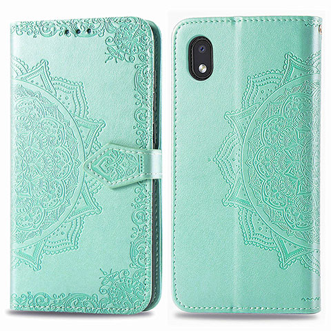 Custodia Portafoglio In Pelle Fantasia Modello Cover con Supporto per Samsung Galaxy M01 Core Verde