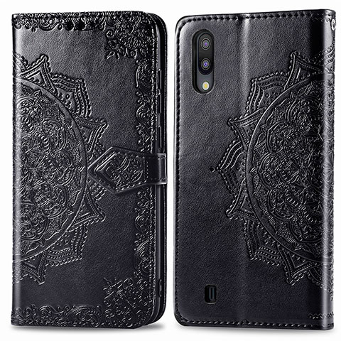 Custodia Portafoglio In Pelle Fantasia Modello Cover con Supporto per Samsung Galaxy M10 Nero