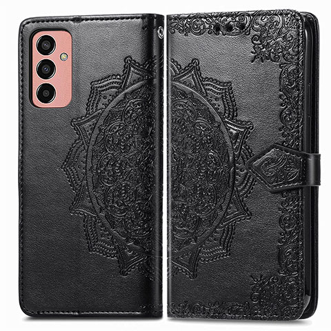 Custodia Portafoglio In Pelle Fantasia Modello Cover con Supporto per Samsung Galaxy M13 4G Nero