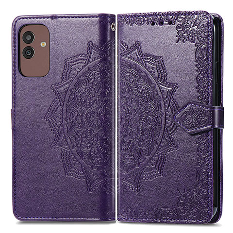 Custodia Portafoglio In Pelle Fantasia Modello Cover con Supporto per Samsung Galaxy M13 5G Viola