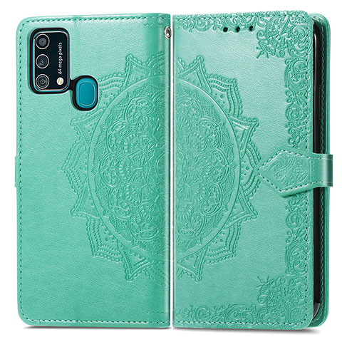 Custodia Portafoglio In Pelle Fantasia Modello Cover con Supporto per Samsung Galaxy M21s Verde