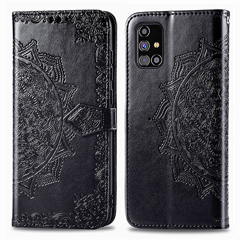 Custodia Portafoglio In Pelle Fantasia Modello Cover con Supporto per Samsung Galaxy M31s Nero