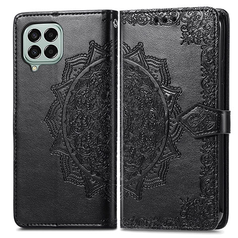 Custodia Portafoglio In Pelle Fantasia Modello Cover con Supporto per Samsung Galaxy M33 5G Nero