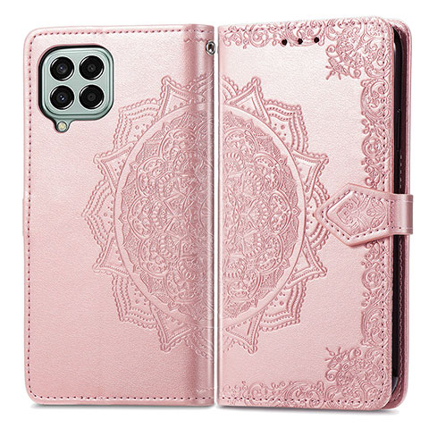 Custodia Portafoglio In Pelle Fantasia Modello Cover con Supporto per Samsung Galaxy M33 5G Oro Rosa