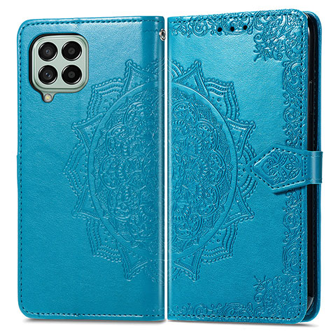 Custodia Portafoglio In Pelle Fantasia Modello Cover con Supporto per Samsung Galaxy M53 5G Blu