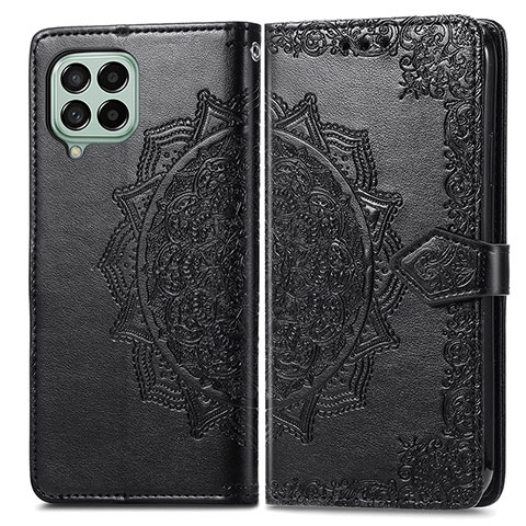 Custodia Portafoglio In Pelle Fantasia Modello Cover con Supporto per Samsung Galaxy M53 5G Nero