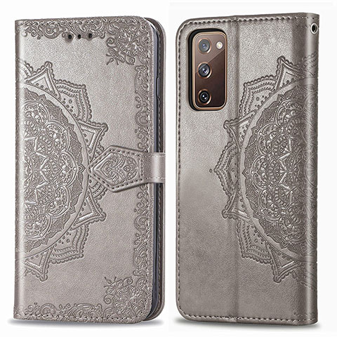 Custodia Portafoglio In Pelle Fantasia Modello Cover con Supporto per Samsung Galaxy S20 FE 4G Grigio