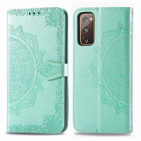 Custodia Portafoglio In Pelle Fantasia Modello Cover con Supporto per Samsung Galaxy S20 FE 5G Verde