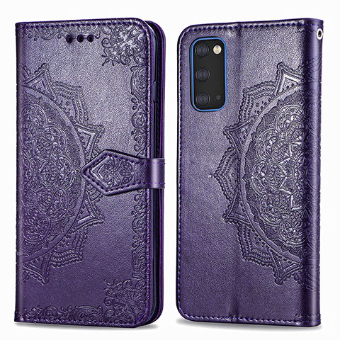 Custodia Portafoglio In Pelle Fantasia Modello Cover con Supporto per Samsung Galaxy S20 Viola