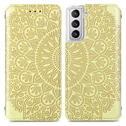 Custodia Portafoglio In Pelle Fantasia Modello Cover con Supporto per Samsung Galaxy S21 FE 5G Giallo