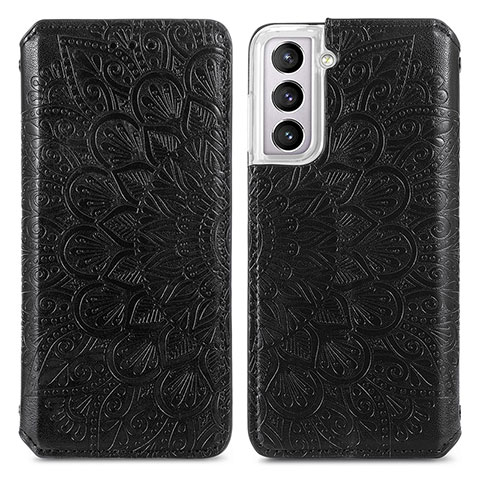 Custodia Portafoglio In Pelle Fantasia Modello Cover con Supporto per Samsung Galaxy S21 Plus 5G Nero