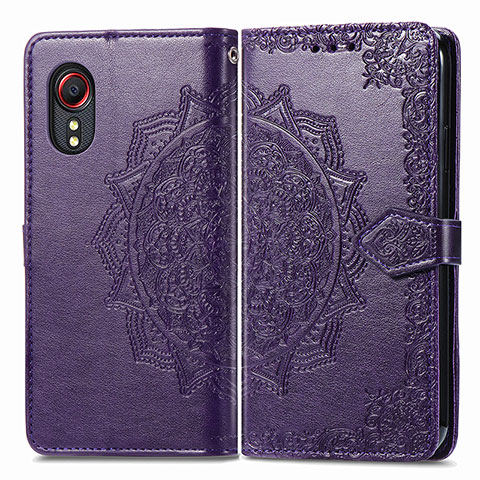 Custodia Portafoglio In Pelle Fantasia Modello Cover con Supporto per Samsung Galaxy XCover 5 SM-G525F Viola