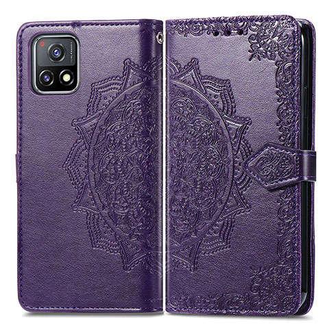 Custodia Portafoglio In Pelle Fantasia Modello Cover con Supporto per Vivo iQOO U3 5G Viola