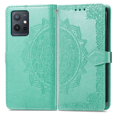 Custodia Portafoglio In Pelle Fantasia Modello Cover con Supporto per Vivo iQOO Z6 5G Verde