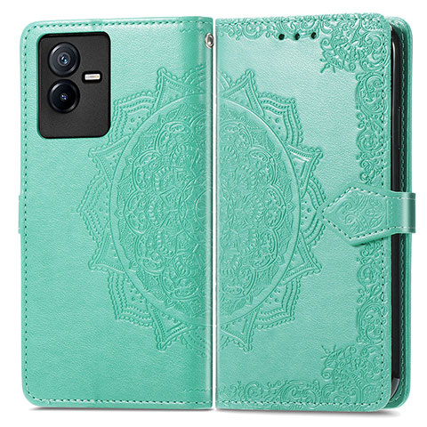 Custodia Portafoglio In Pelle Fantasia Modello Cover con Supporto per Vivo T2x 5G Verde