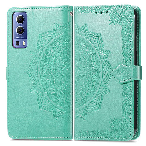 Custodia Portafoglio In Pelle Fantasia Modello Cover con Supporto per Vivo Y52 5G Verde