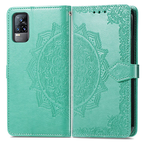 Custodia Portafoglio In Pelle Fantasia Modello Cover con Supporto per Vivo Y73 (2021) Verde