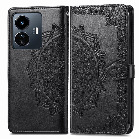 Custodia Portafoglio In Pelle Fantasia Modello Cover con Supporto per Vivo Y77 5G Nero